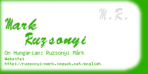 mark ruzsonyi business card
