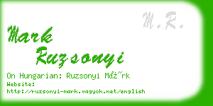 mark ruzsonyi business card